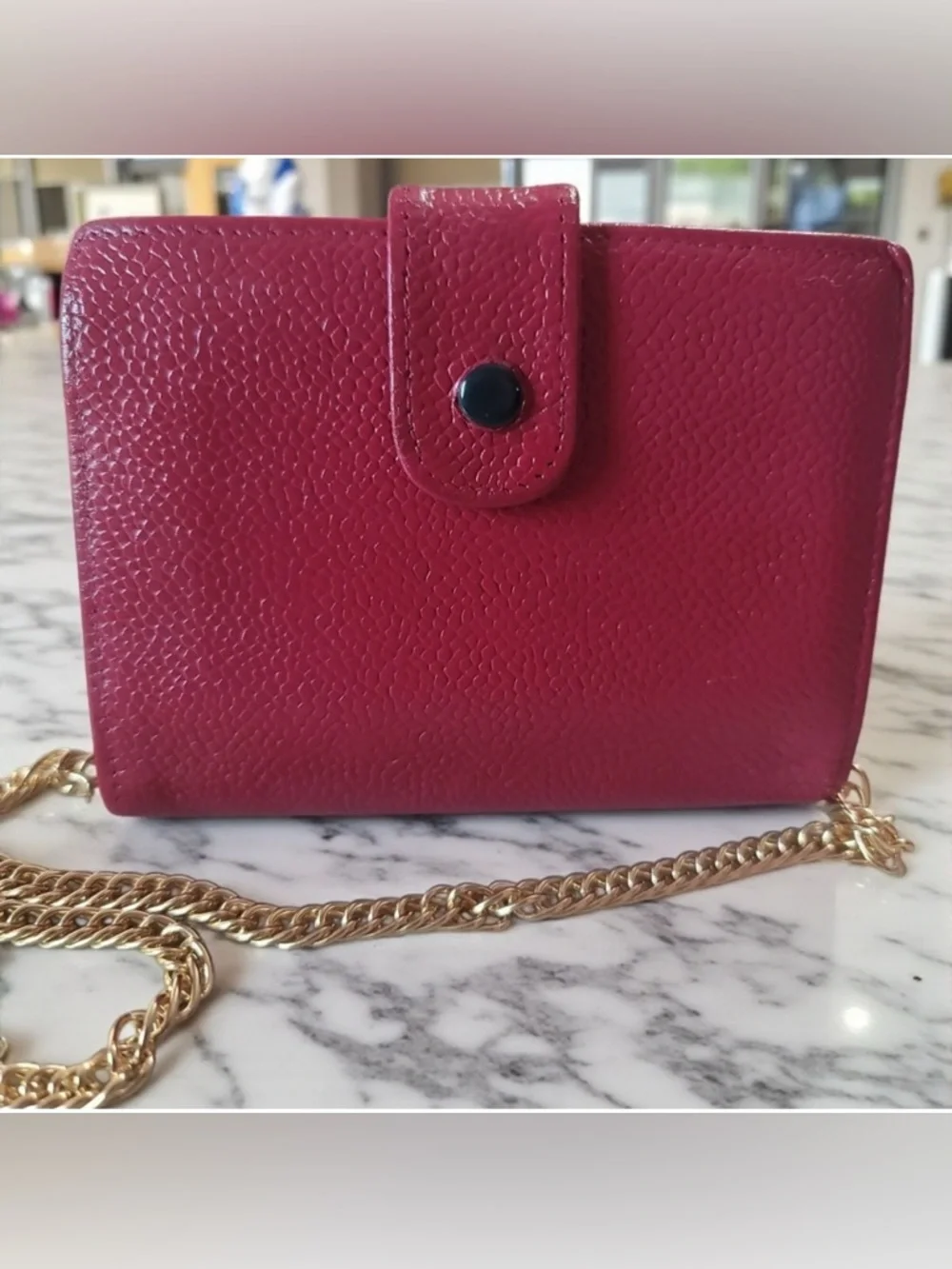 Chanel Pink Caviar Quilted Wallet-On-Chain with Gold Chain - Picture 3 of 11